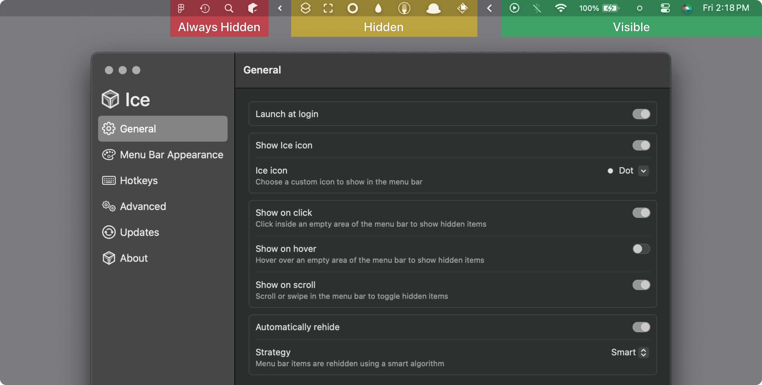 Ice Menu Bar